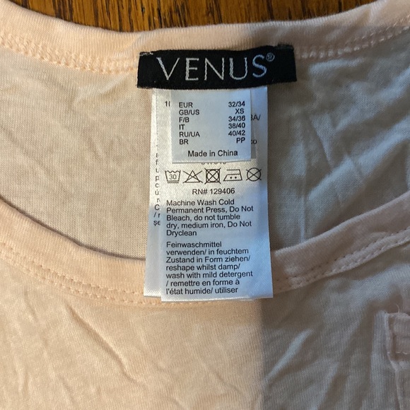 NWOT Venus XS Light Pink Twisted Knot Detail Short Sleeve Shirt - Picture 6 of 7